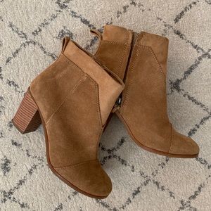 TOMS Lunata Toffee Suede Booties